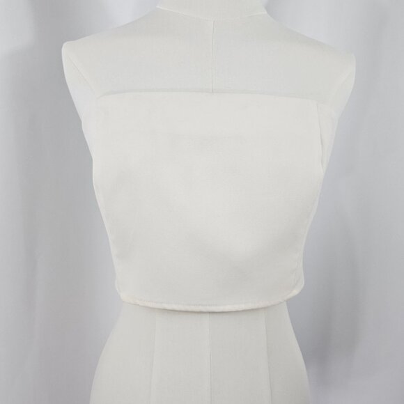 Sincerely Jules Women's Cream Strapless Cropped Bandeau Top Size S NWT - Picture 4 of 10